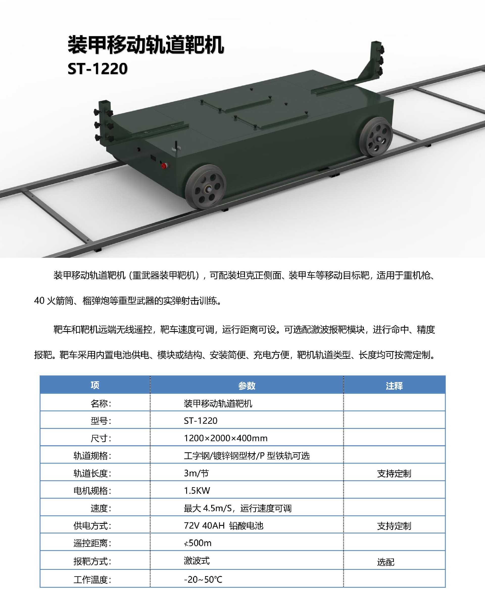 装甲移动轨道靶机介绍(2)